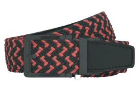 Scarlet & Black Braided Golf Belt