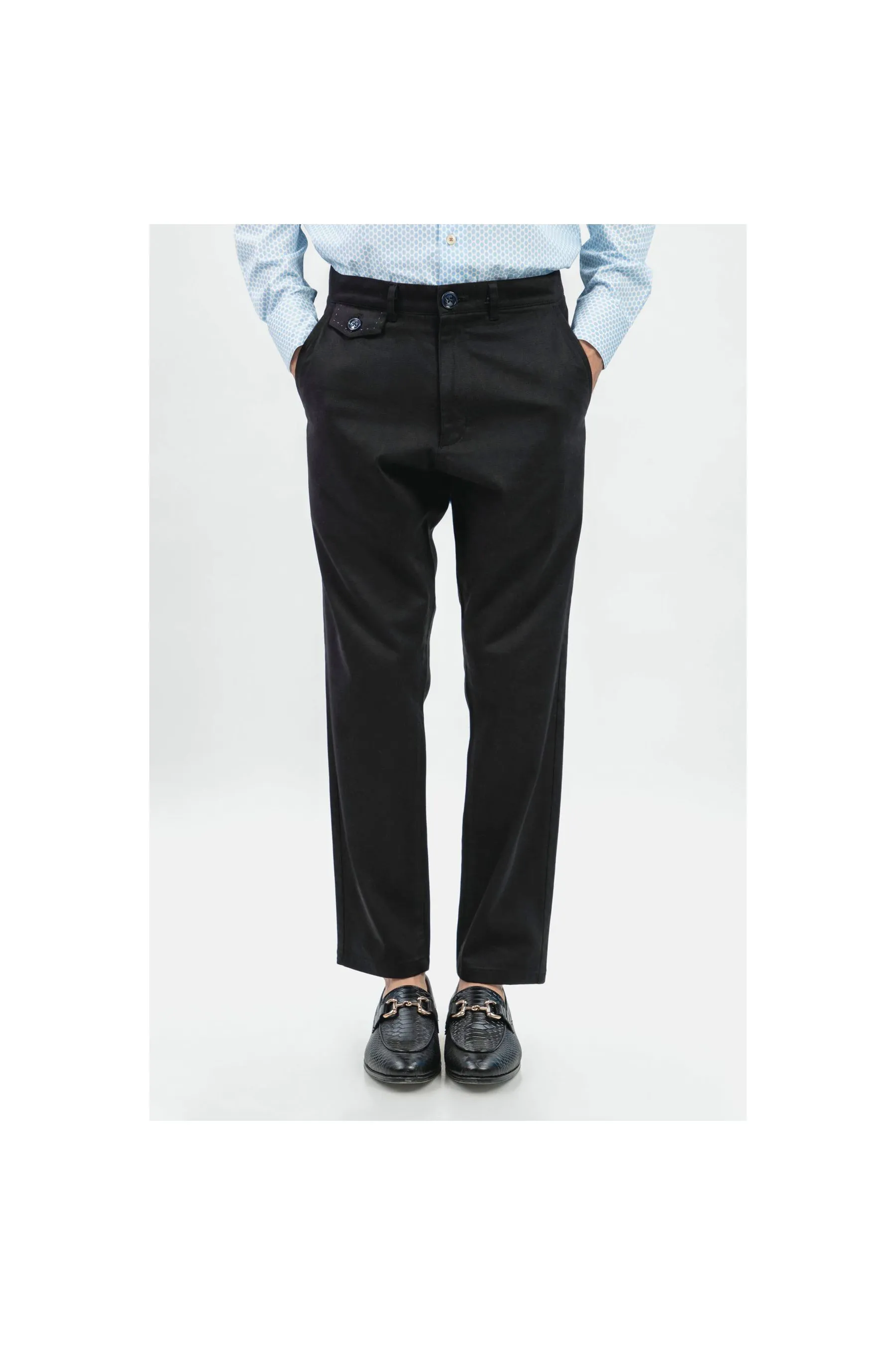 Black Structured Casual Fit Men's Chinos