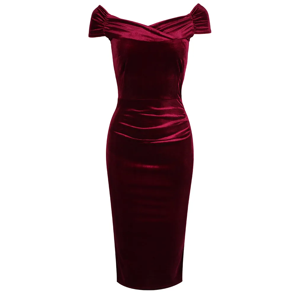 Red Crossover Wiggle Dress