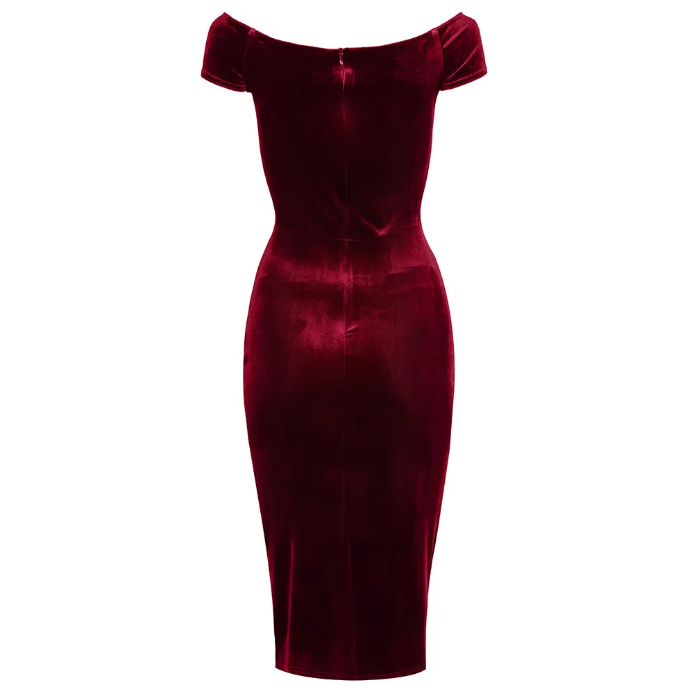 Red Crossover Wiggle Dress