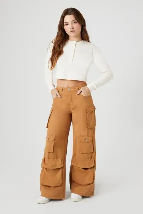 Wide Leg High Waist Cargo Pants