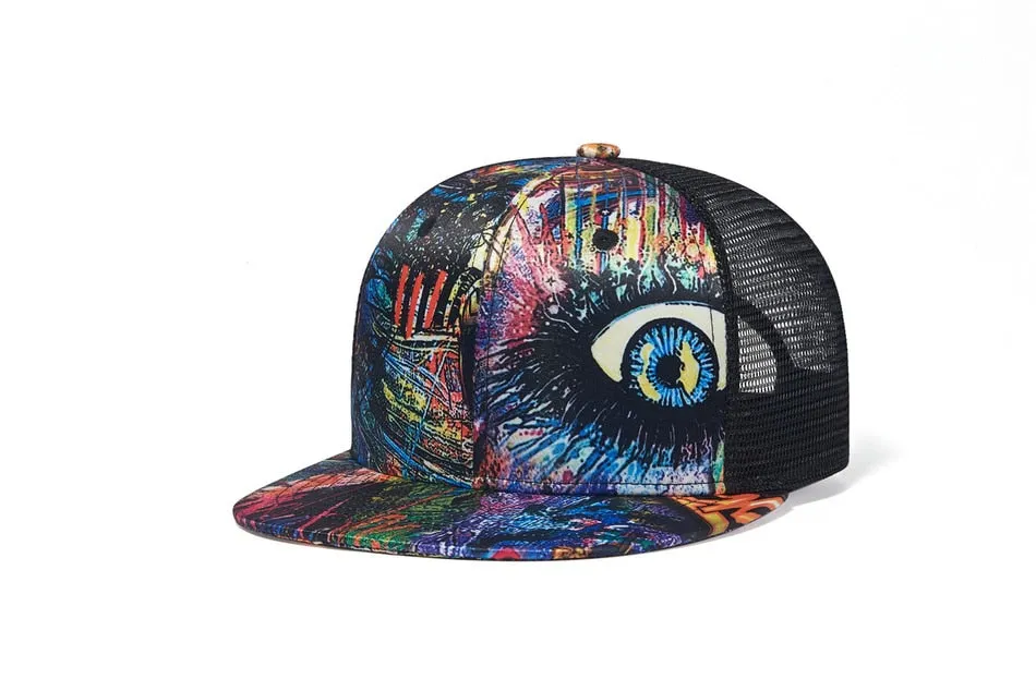 Casual Summer Snapback Cap with Graffiti Design