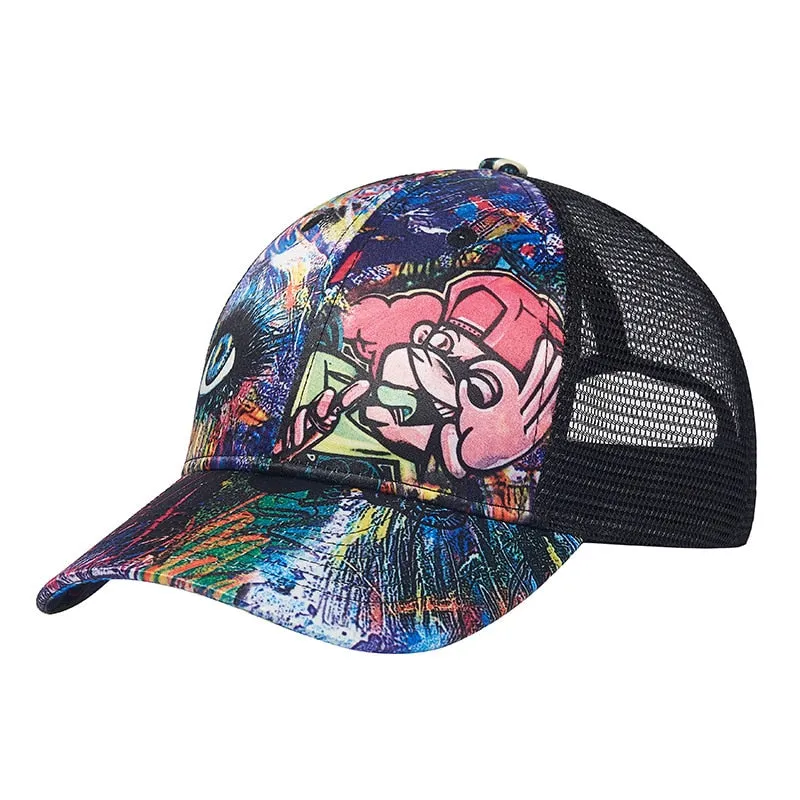 Casual Summer Snapback Cap with Graffiti Design