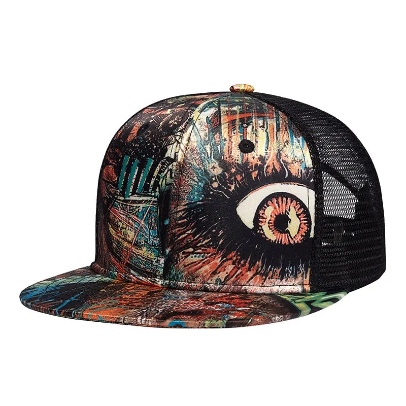 Casual Summer Snapback Cap with Graffiti Design