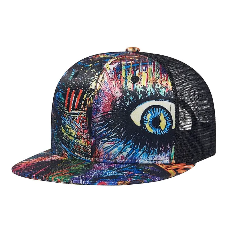 Casual Summer Snapback Cap with Graffiti Design