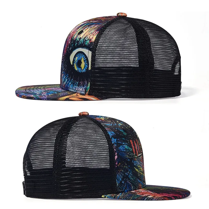 Casual Summer Snapback Cap with Graffiti Design