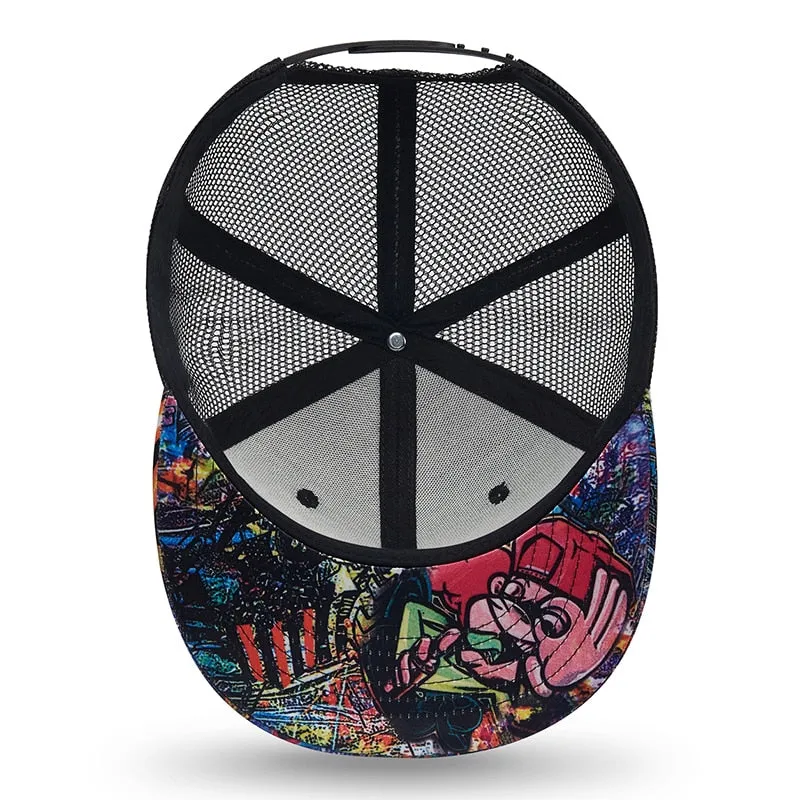 Casual Summer Snapback Cap with Graffiti Design