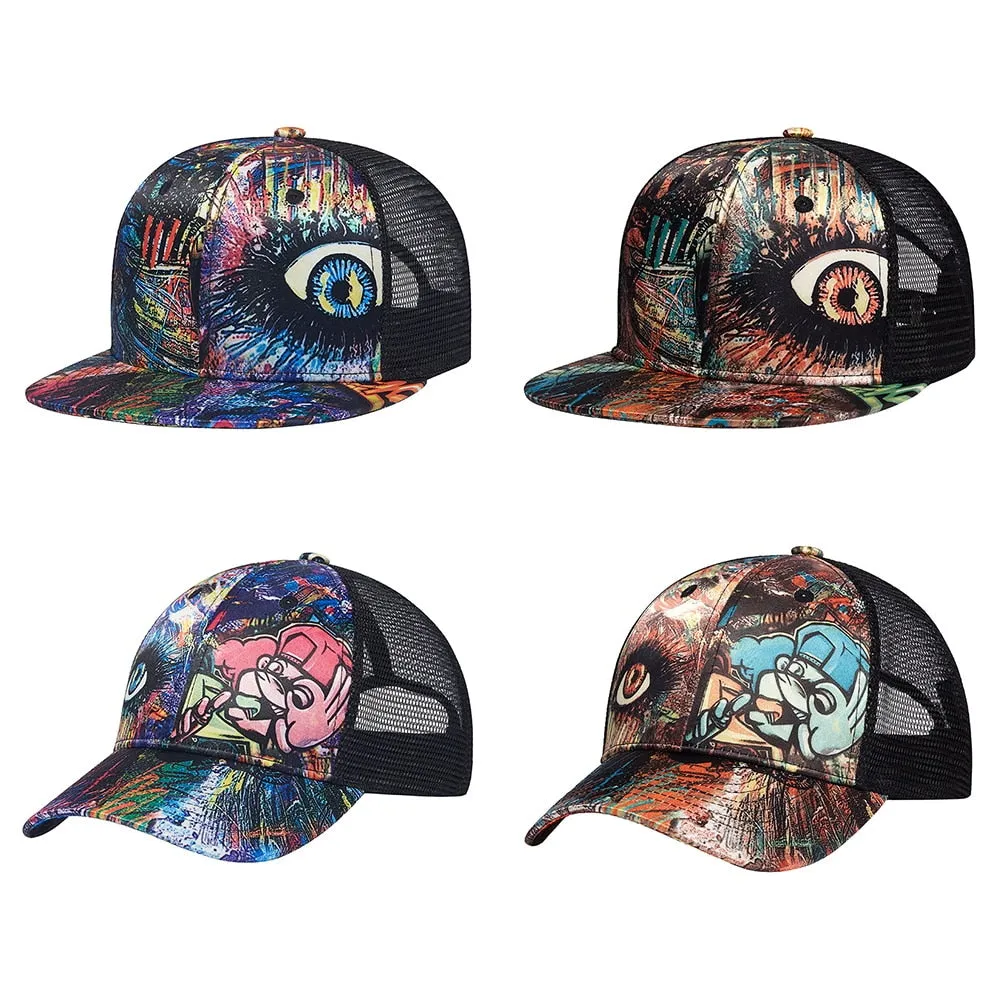 Casual Summer Snapback Cap with Graffiti Design