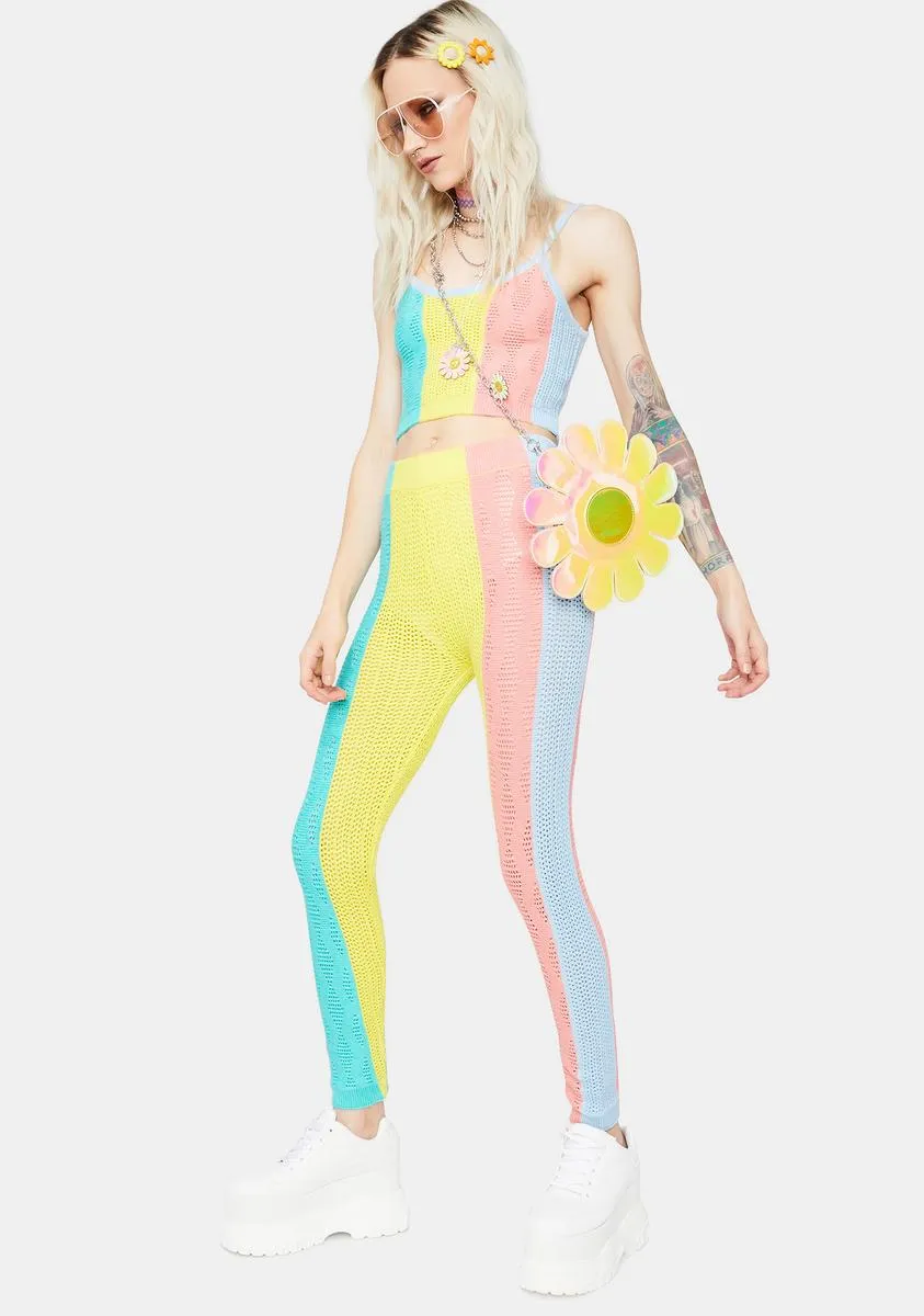 Colorful Rainbow Colorblock Leggings