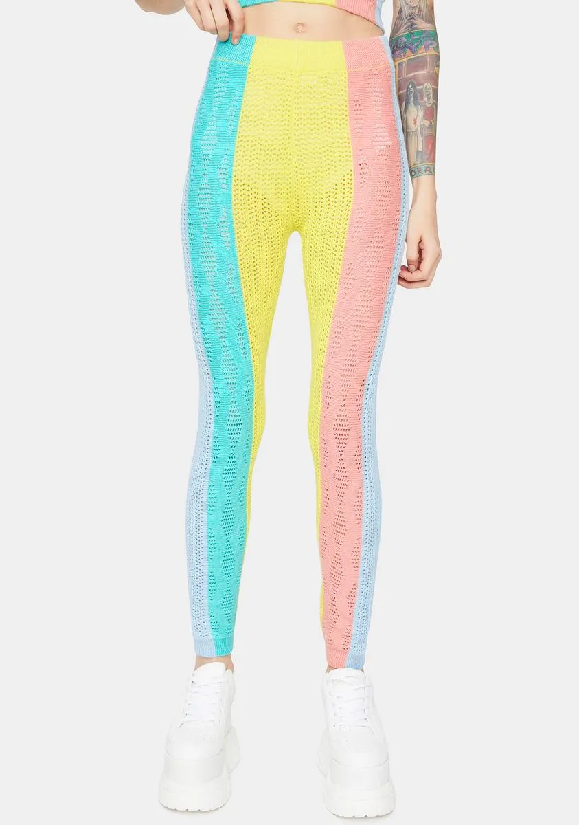 Colorful Rainbow Colorblock Leggings