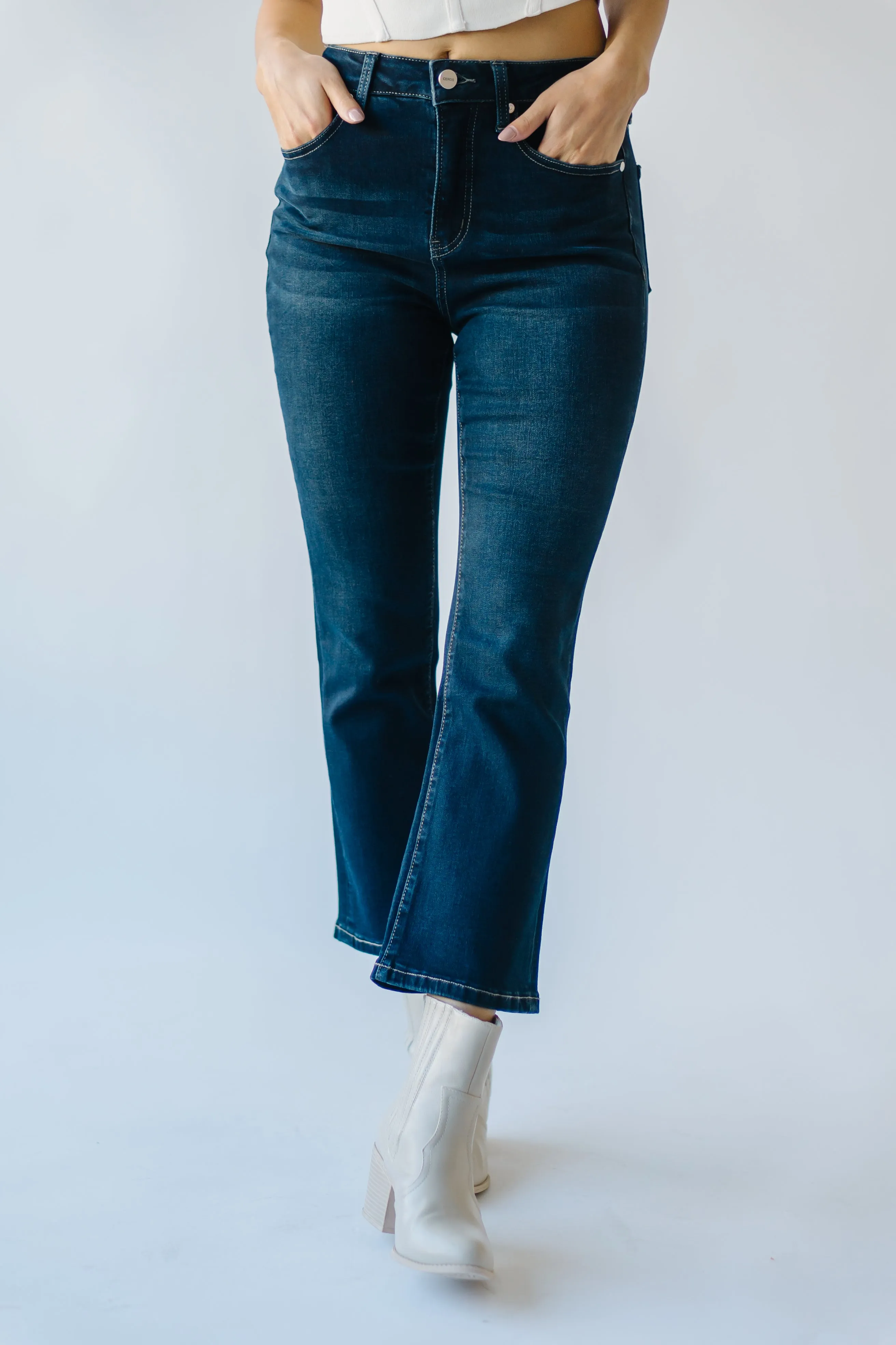 High Rise Bootcut Jean in Dark Blue