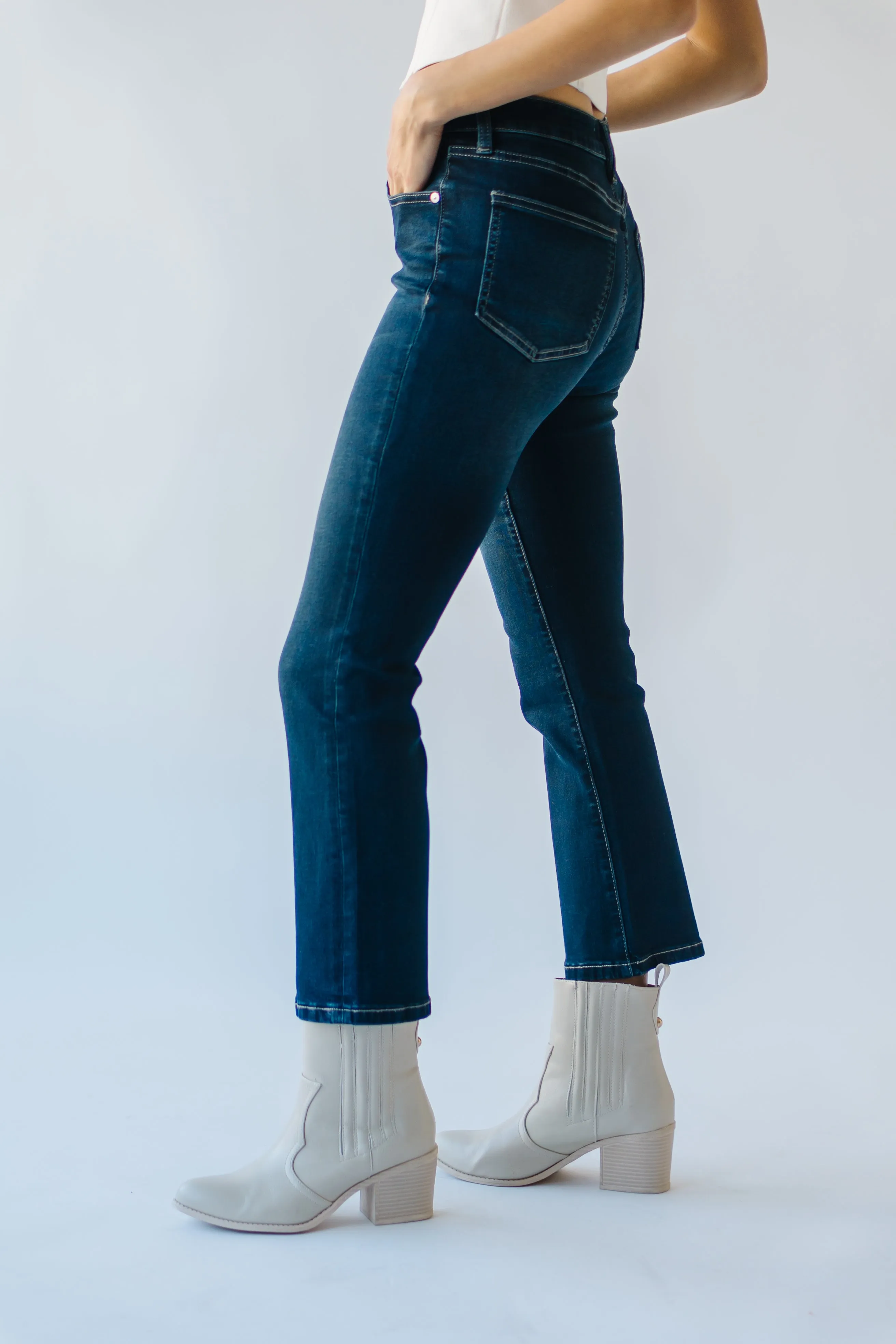 High Rise Bootcut Jean in Dark Blue