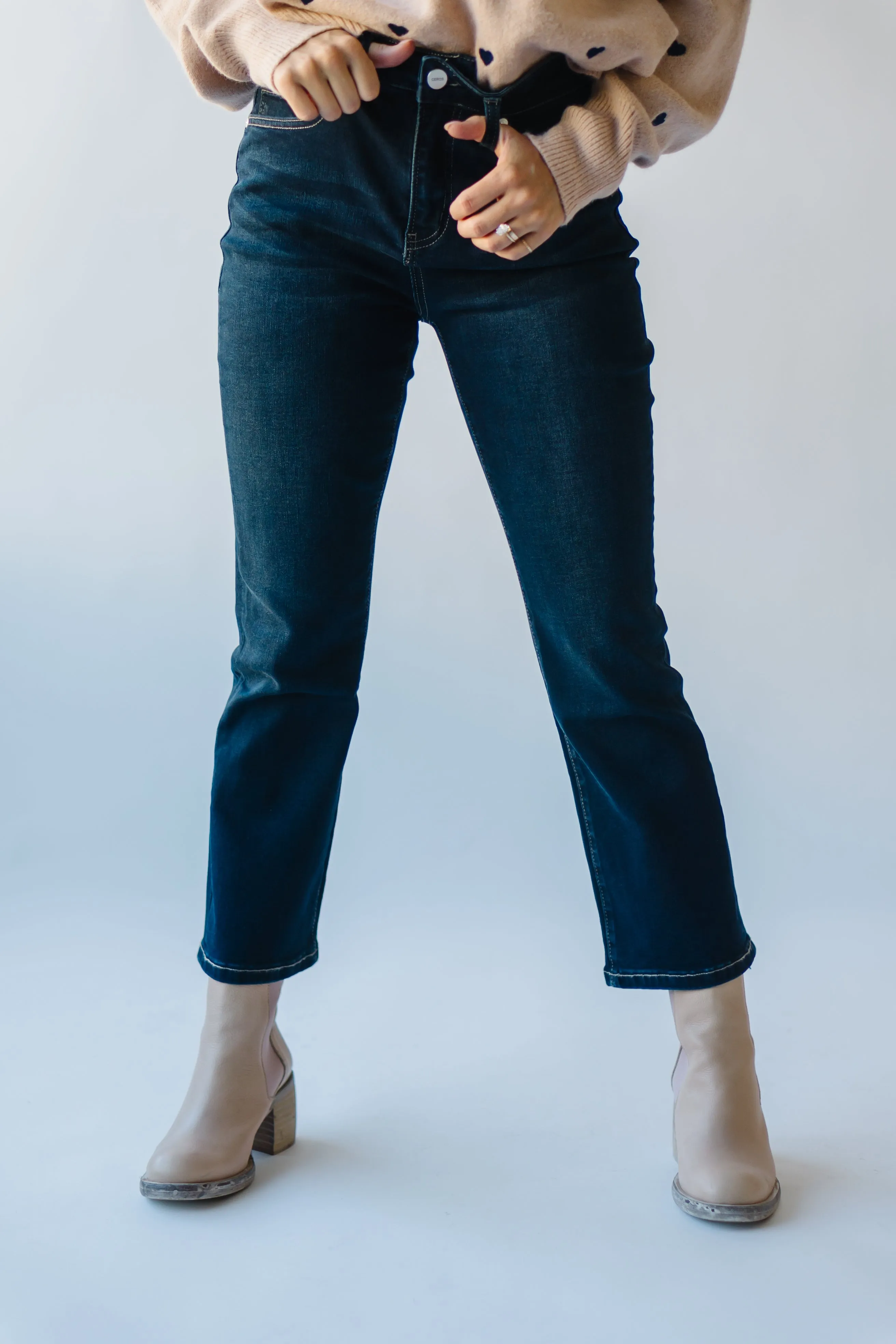 High Rise Bootcut Jean in Dark Blue