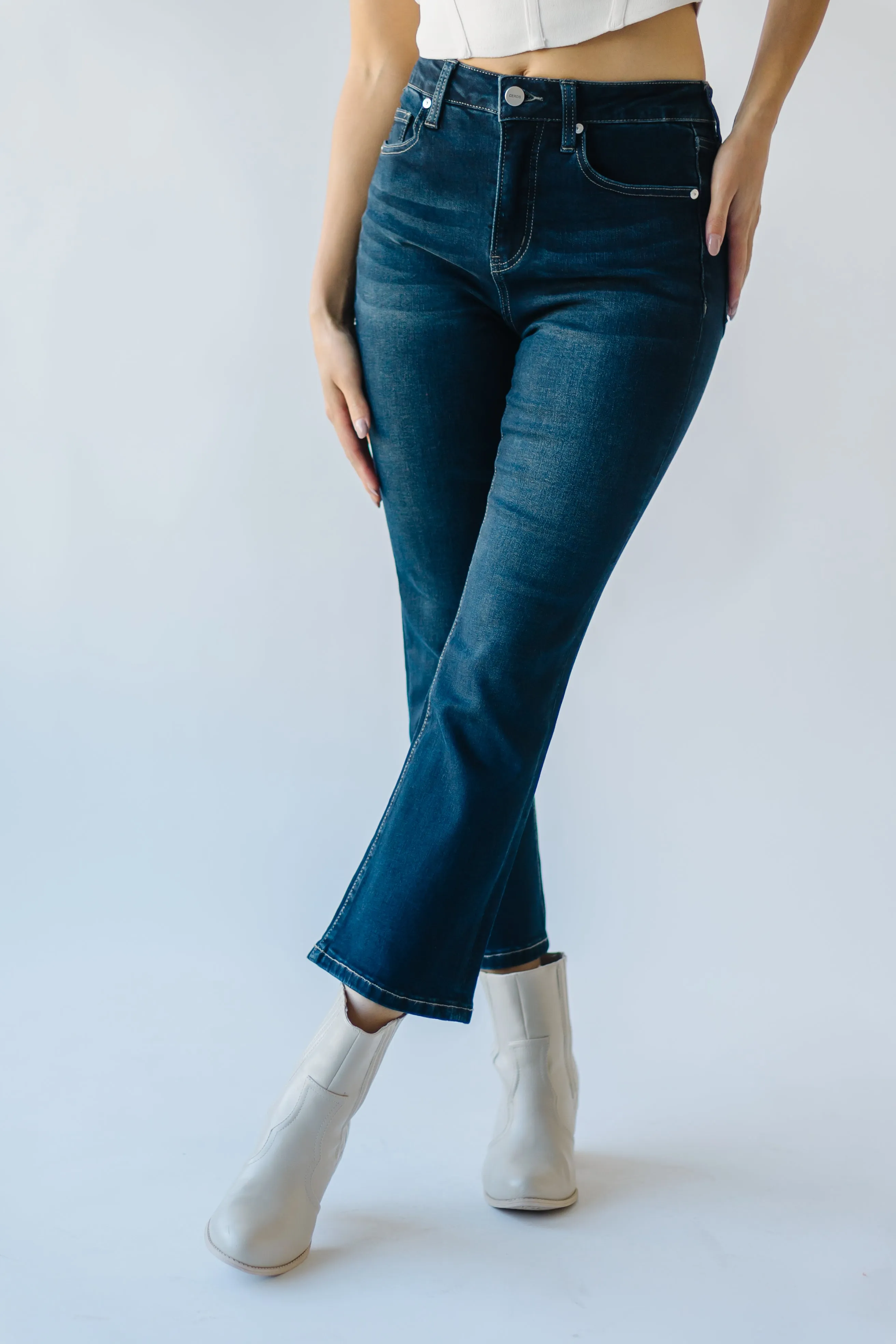 High Rise Bootcut Jean in Dark Blue