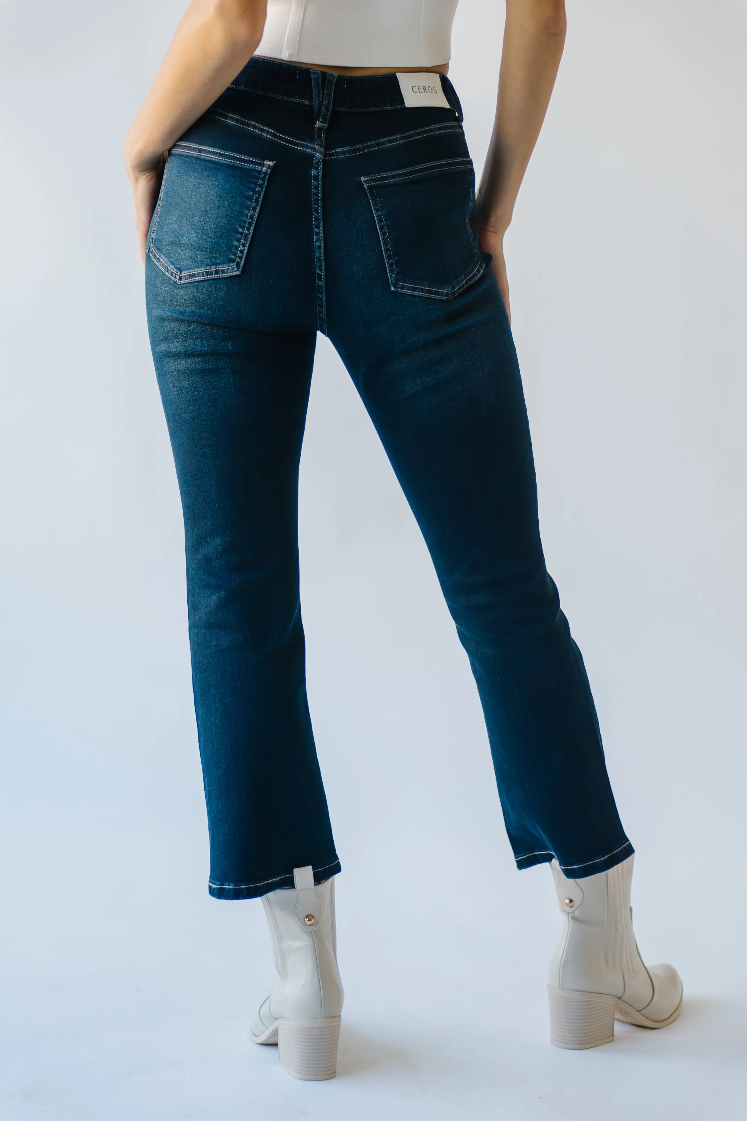 High Rise Bootcut Jean in Dark Blue