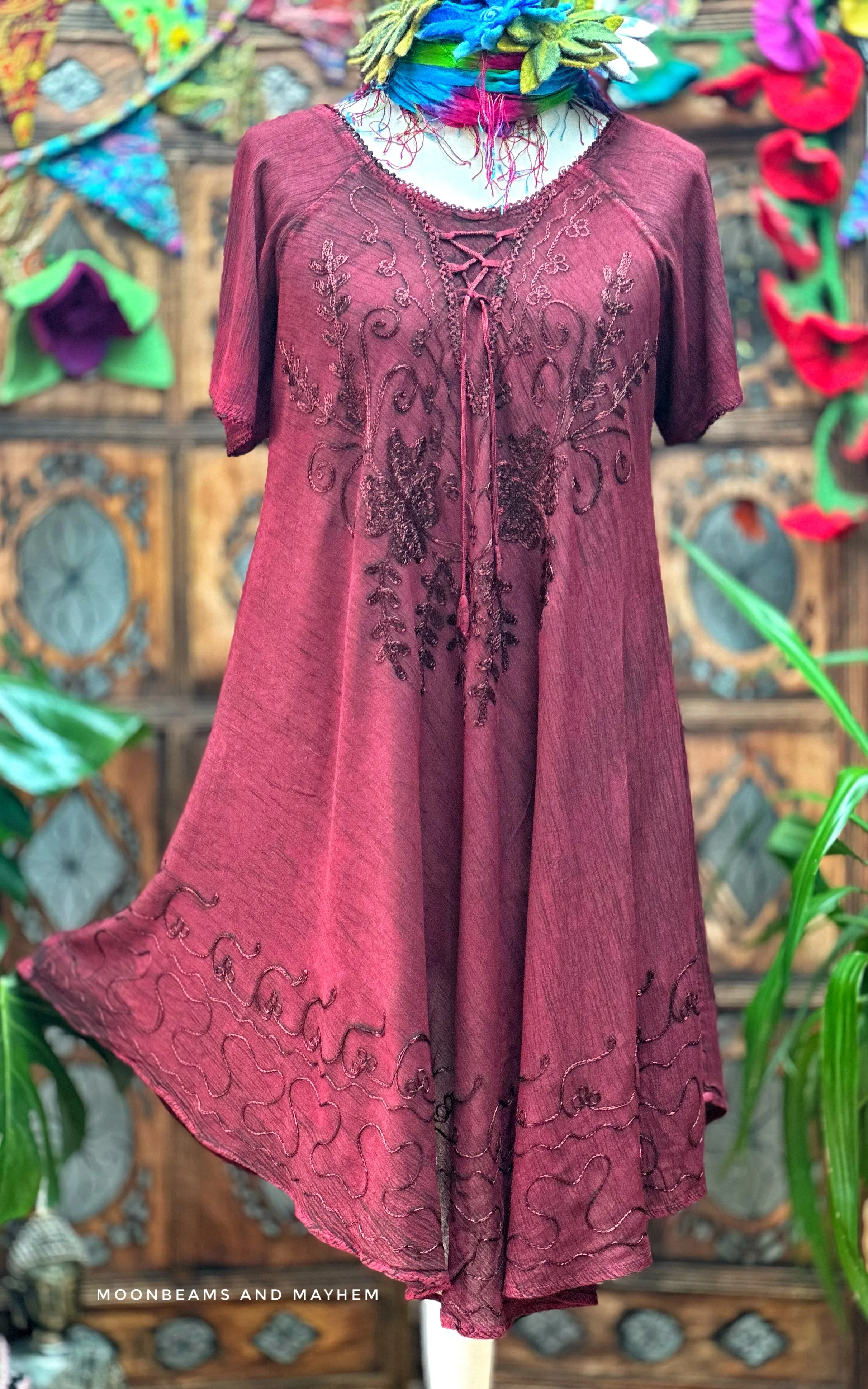 Plus Size Deep Wine Tunic/Dress