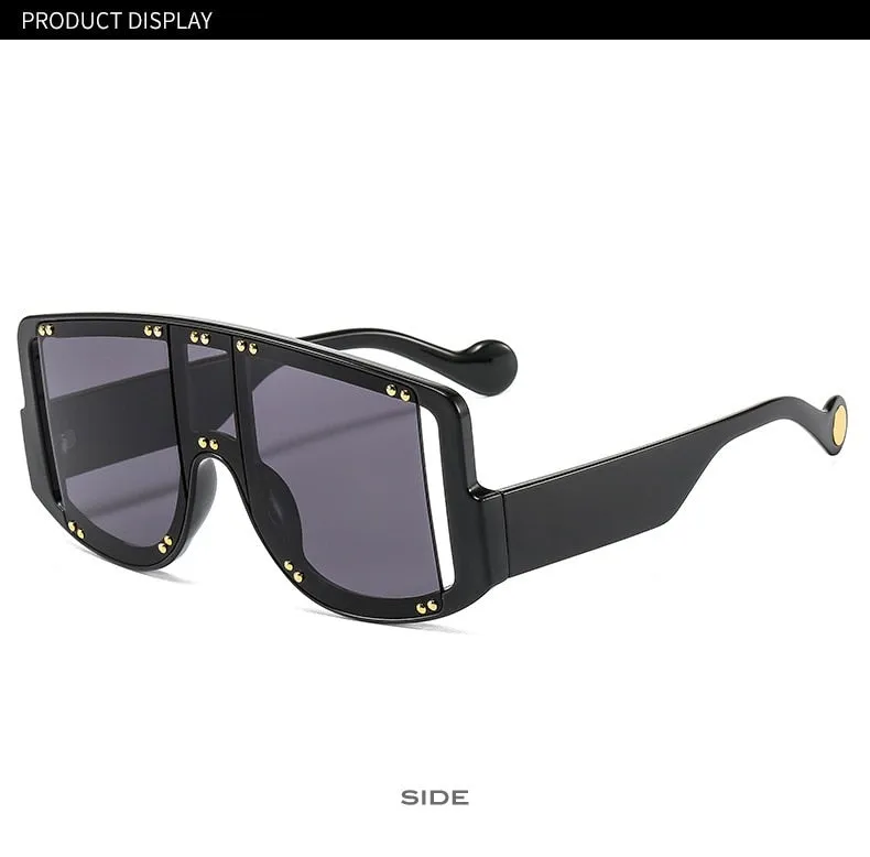 Oversized Square Rivet Sunglasses