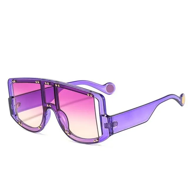 Oversized Square Rivet Sunglasses