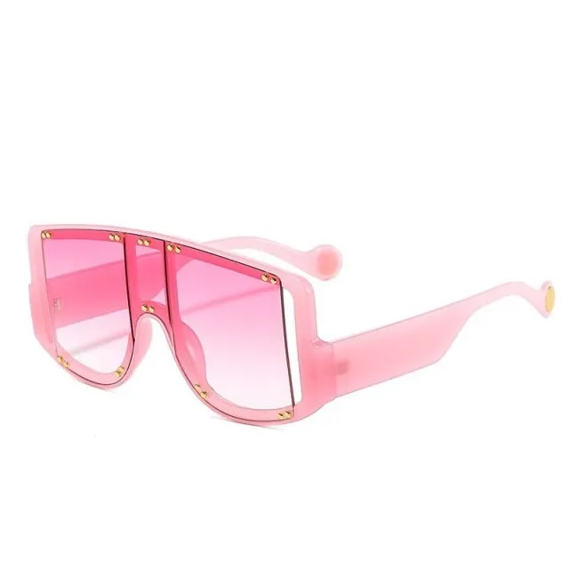 Oversized Square Rivet Sunglasses