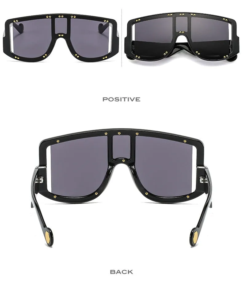 Oversized Square Rivet Sunglasses