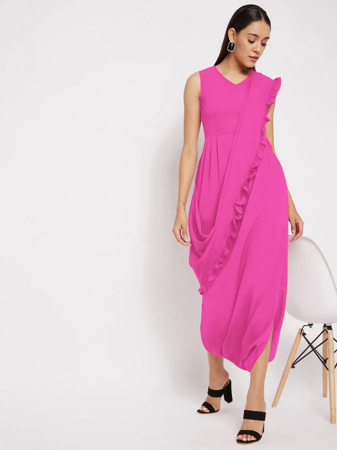 Attached Dupatta Dhoti Jumpsuit