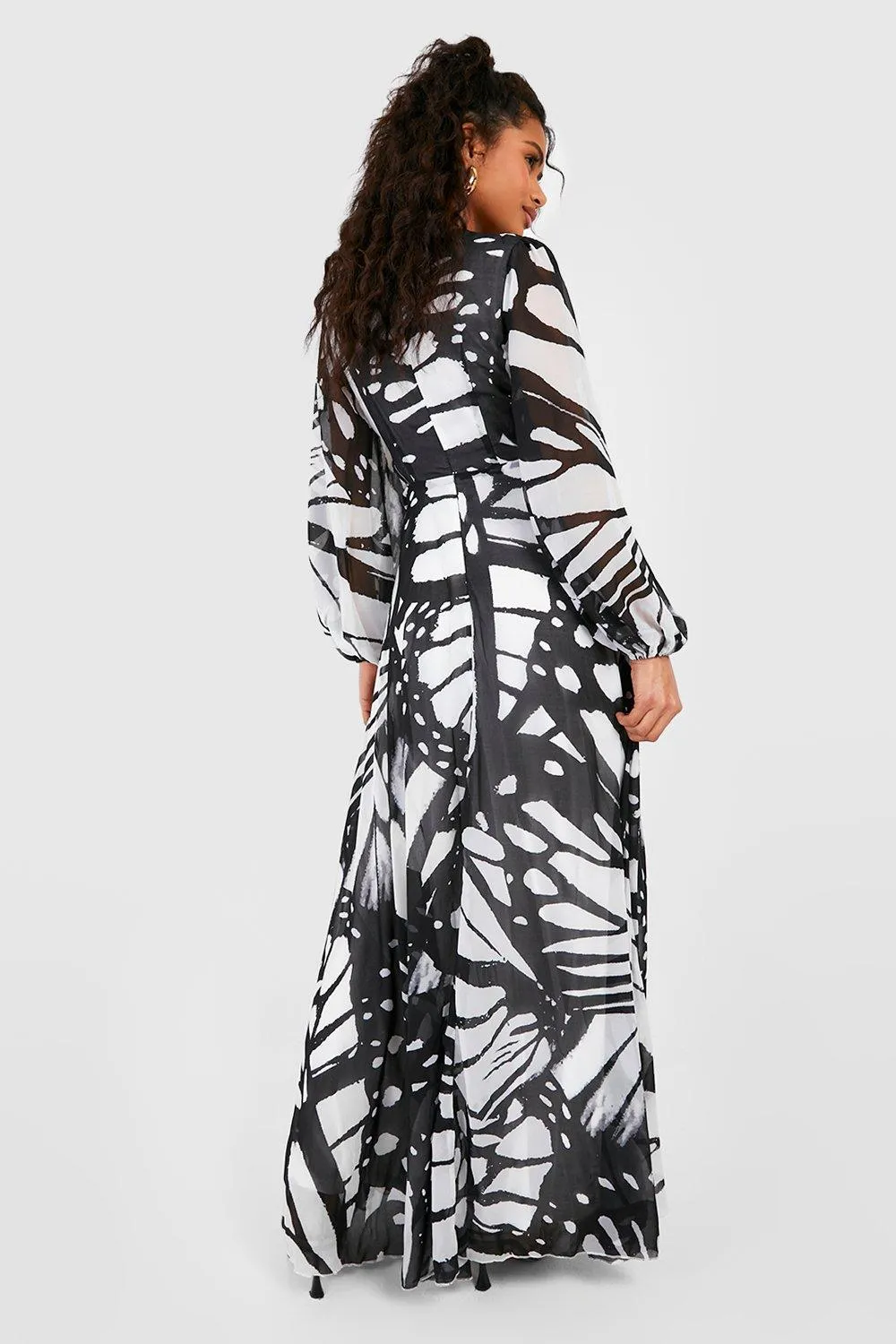 Abstract Butterfly Cut Out Maxi Dress at boohoo