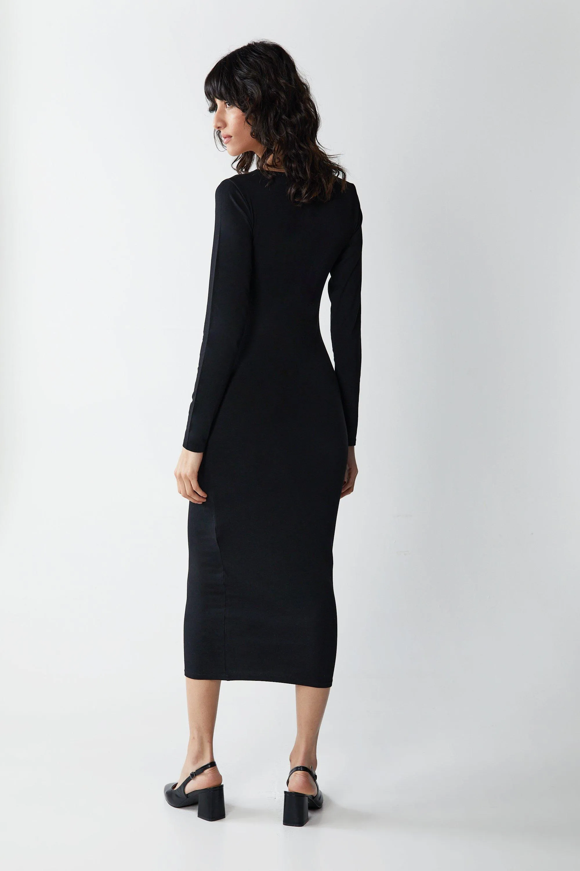 Premium Soft Touch Long Sleeve Midi Dress by Warehouse