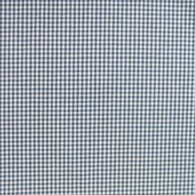 Denim Blue Mini Gingham Cotton Fabric