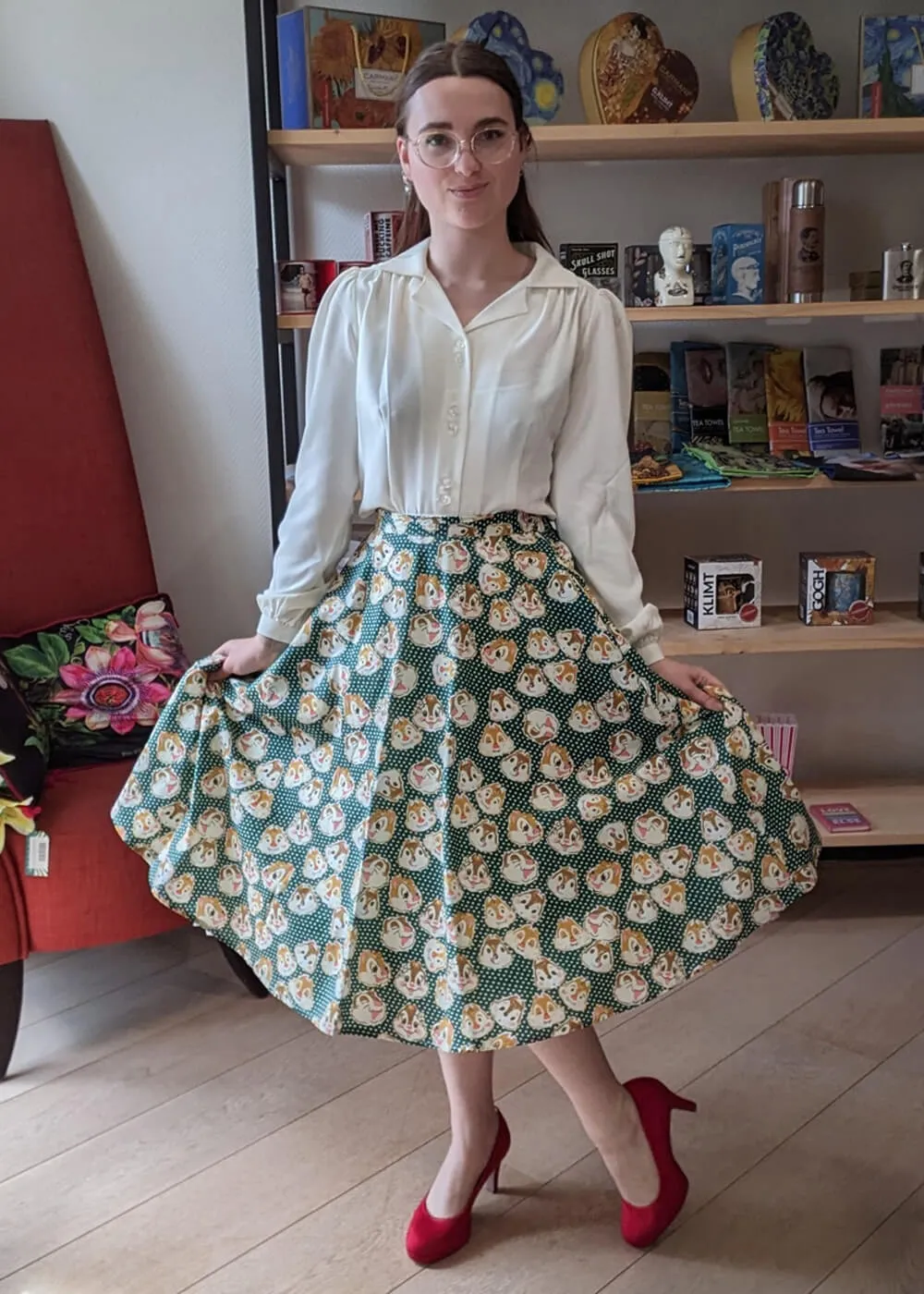 Vintage Swing Skirt in Green