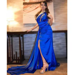 Elegant One Shoulder Mermaid Royal Blue Bridesmaid Dresses Online