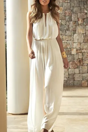 Elegant V Neck Loose Jumpsuits