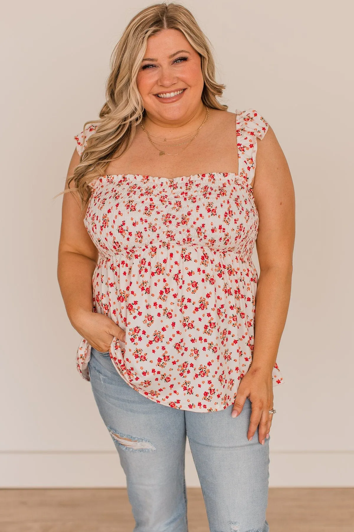 floral-tank-top-ivory-red