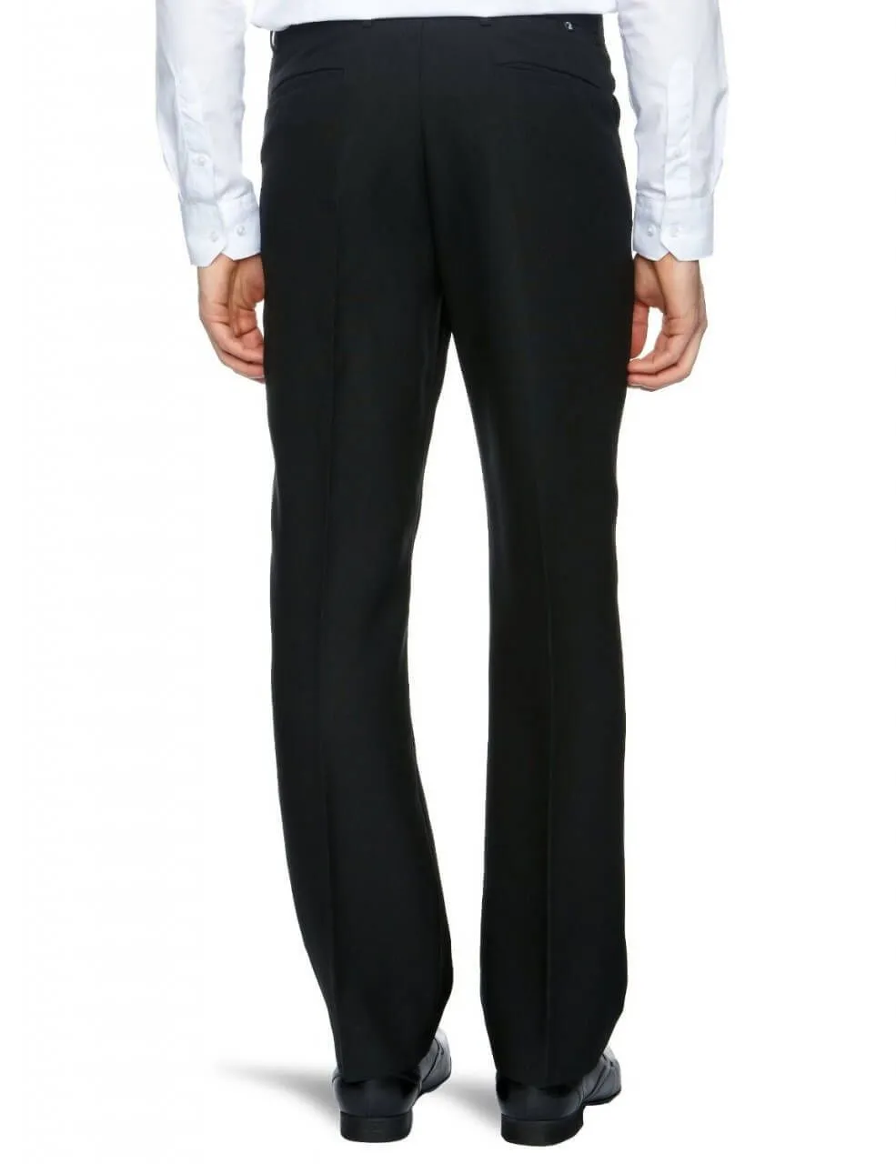 Classic Black Farah Hopsack Weave Trousers