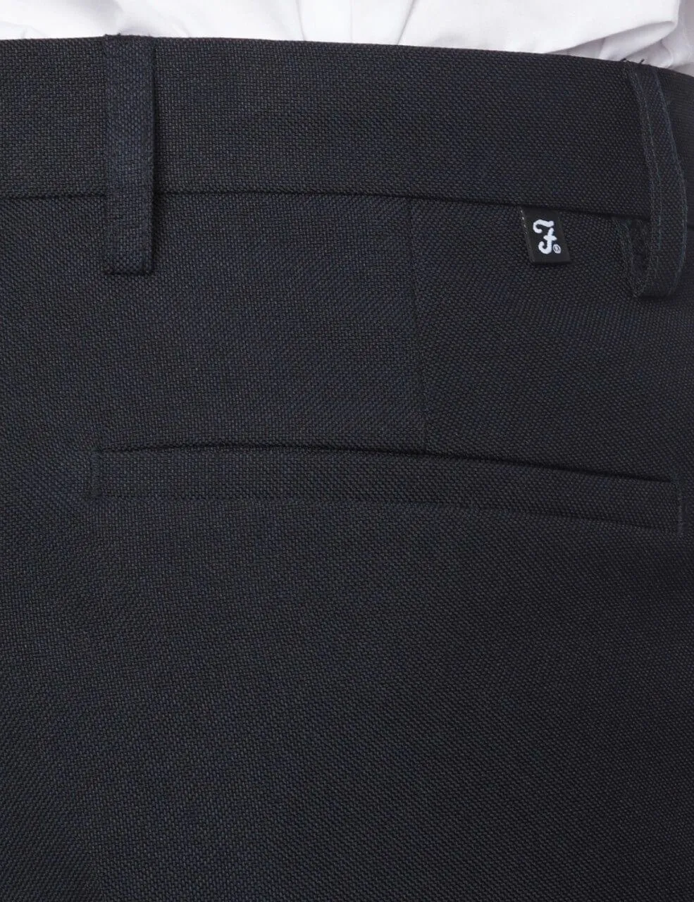 Farah Navy Hopsack Weave Trousers