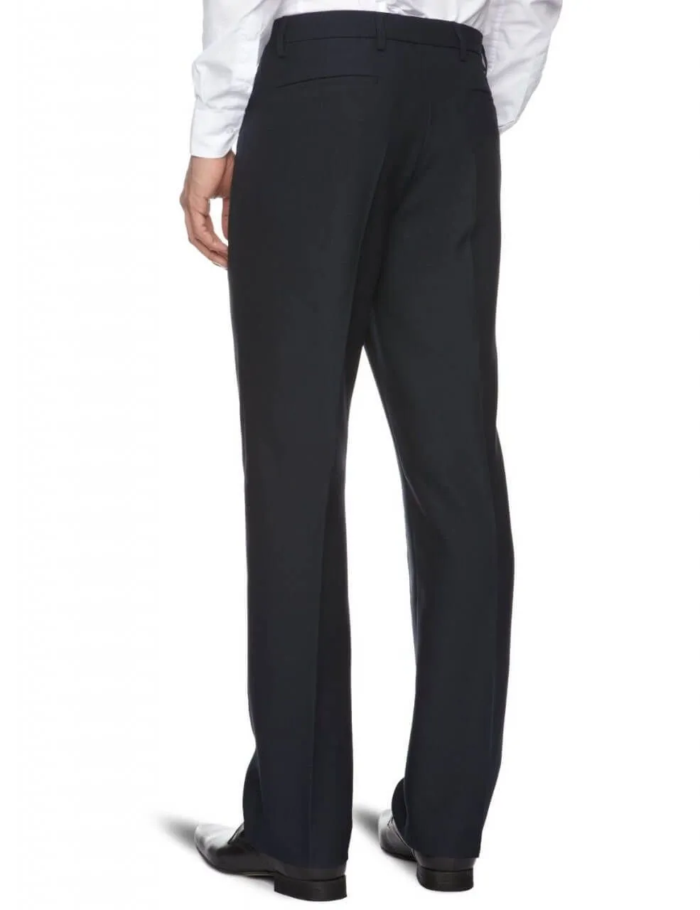 Navy Farah Hopsack Weave Trousers