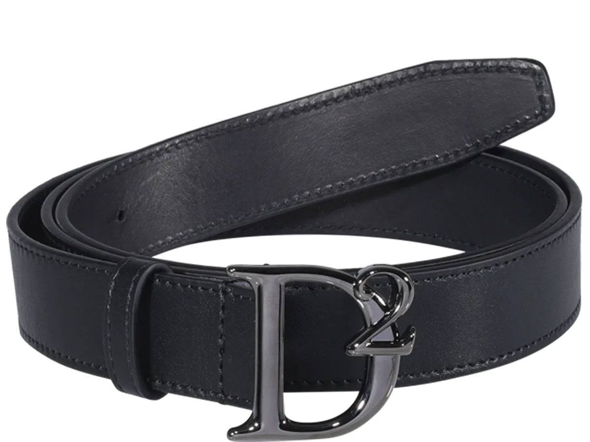 Broad Textured Metal Buckle Belt