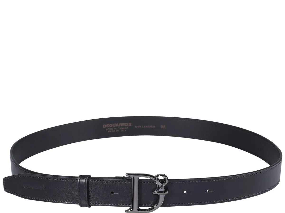 Broad Textured Metal Buckle Belt