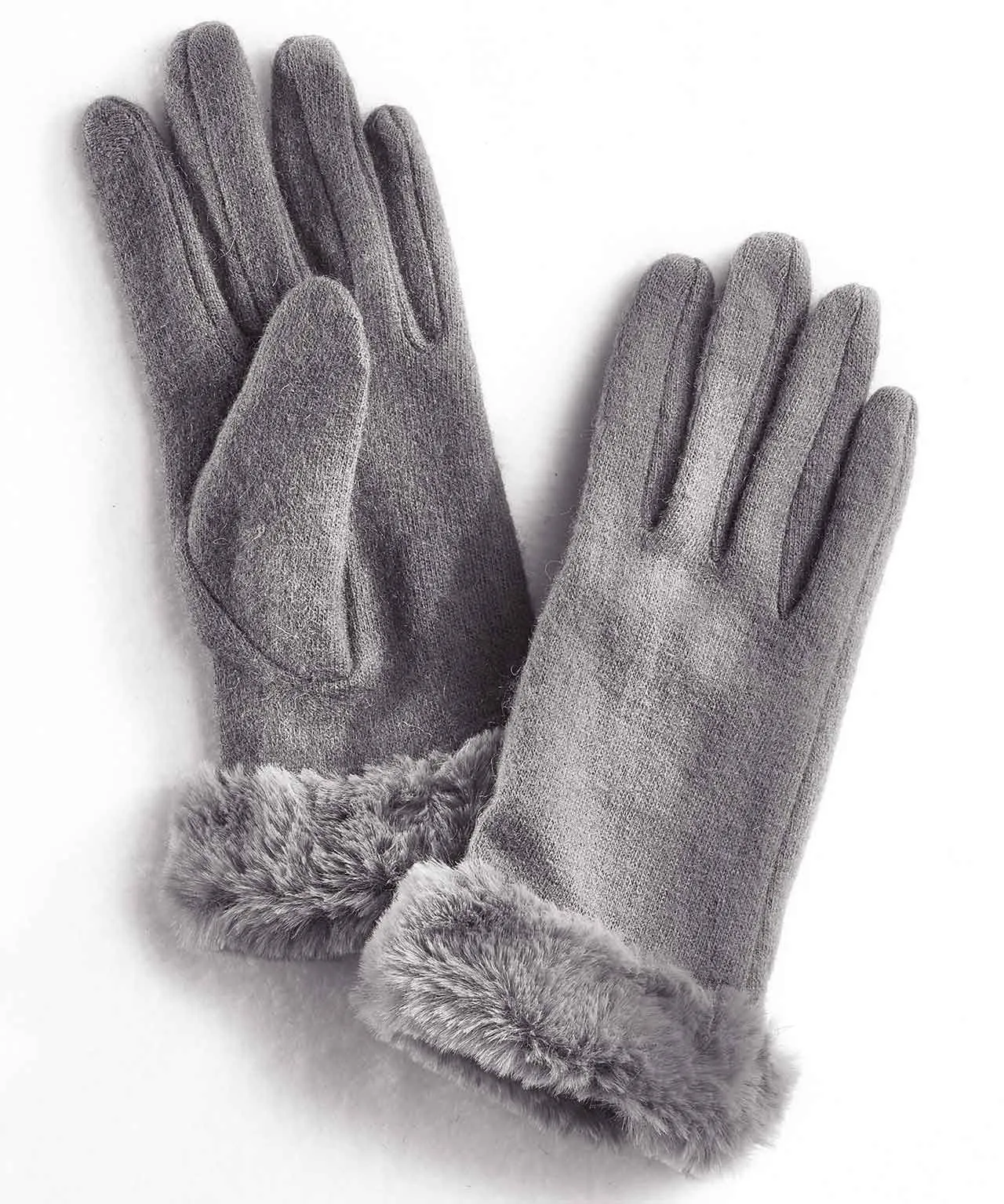 Faux Fur Trim Gloves