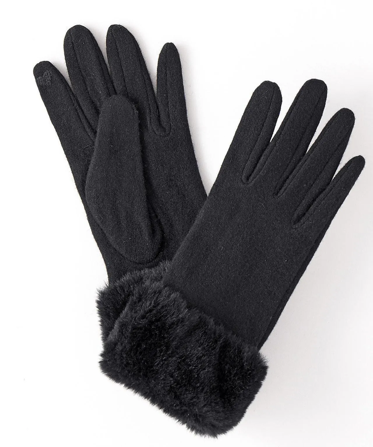 Faux Fur Trim Gloves