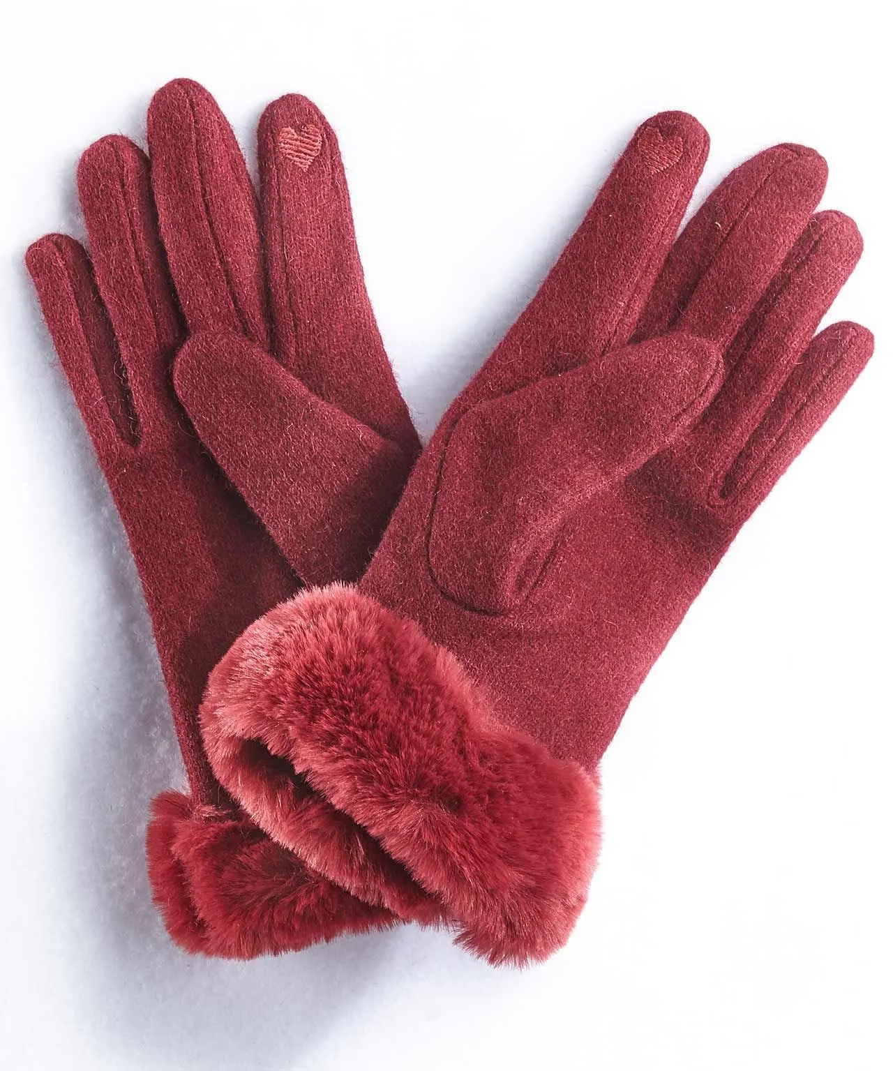 Faux Fur Trim Gloves