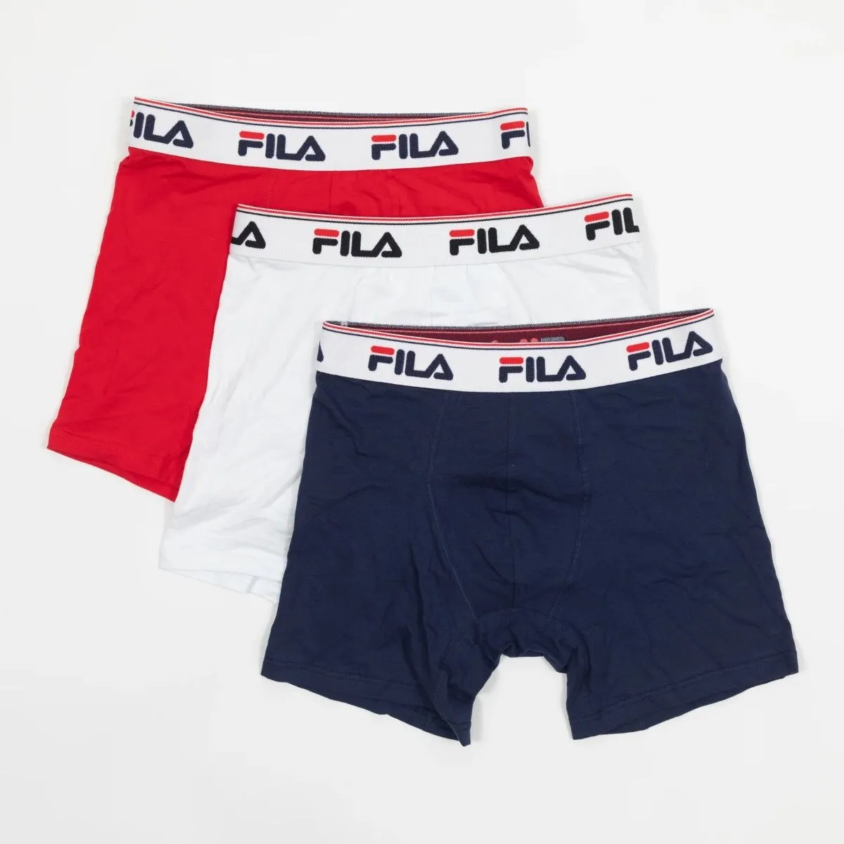 Fila Tristan 3-Pack Trunks Shorts in Navy White Red