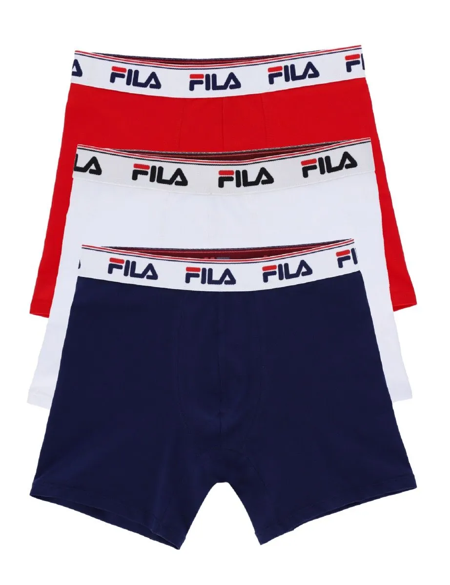 Fila Tristan 3-Pack Trunks Shorts in Navy White Red