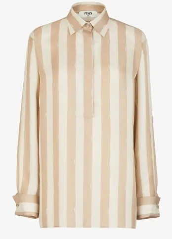 Stripes Silk Street Style Long Sleeves