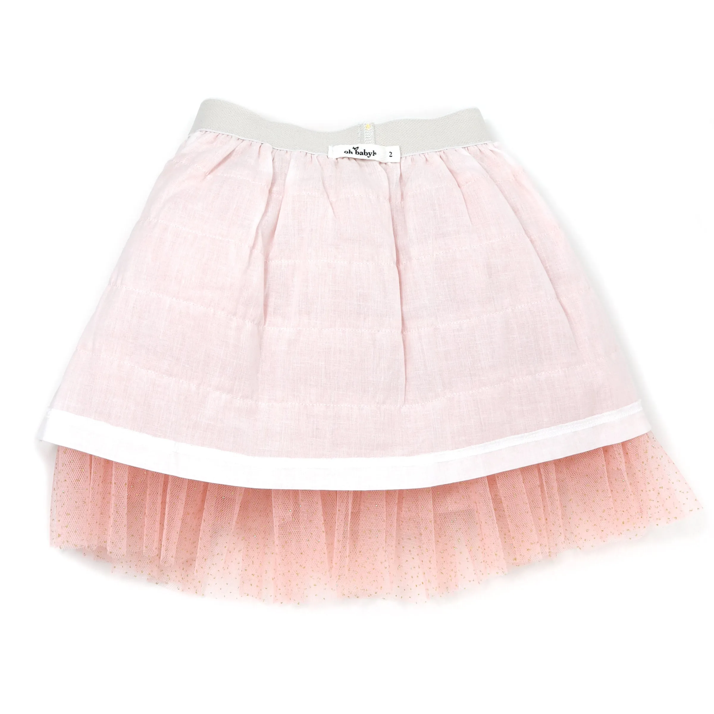 Pale Pink Gold Band Tutu Skirt