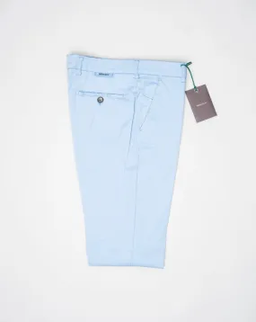 Garment Dyed Cotton & Silk Chinos - Azzurro