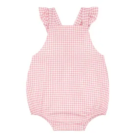 Guava Gingham Ruffle Bubble