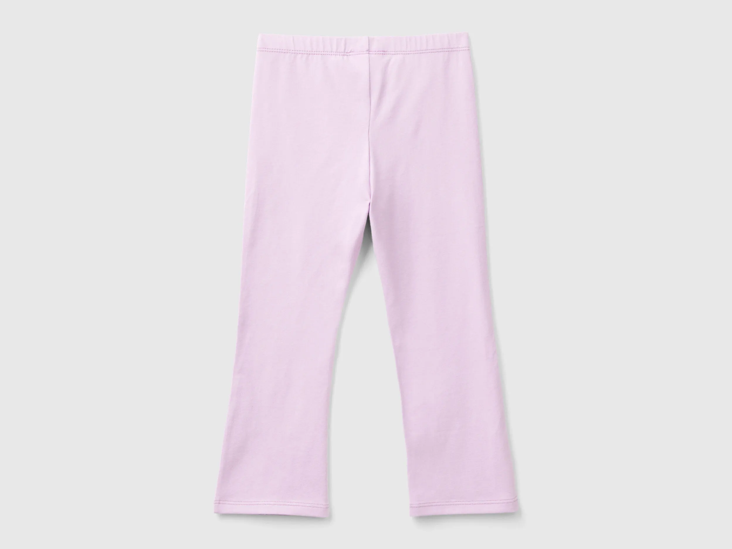 Flared leggings in stretch cotton - Lilac