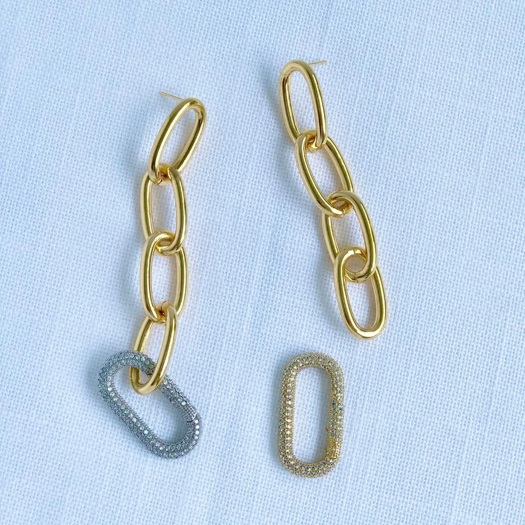 Oval Gold Pavé Clicker Clasp