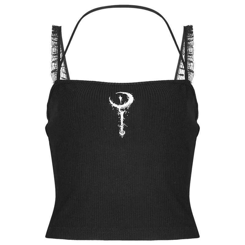 Goth Black Tank Tops for Women