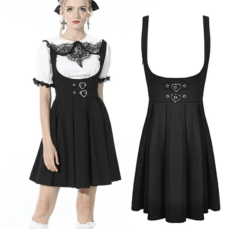 Gothic Black Suspender Skirts